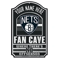 WinCraft Brooklyn Nets Personalized 11'' x 17'' Fan Cave Wood Sign