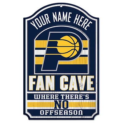 WinCraft Indiana Pacers Personalized 11'' x 17'' Fan Cave Wood Sign