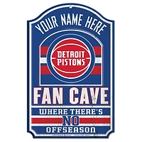 WinCraft Detroit Pistons Personalized 11'' x 17'' Fan Cave Wood Sign