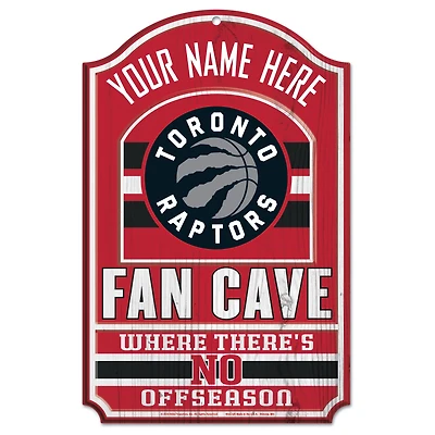WinCraft Toronto Raptors Personalized 11'' x 17'' Fan Cave Wood Sign