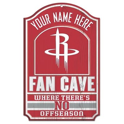 WinCraft Houston Rockets Personalized 11'' x 17'' Fan Cave Wood Sign