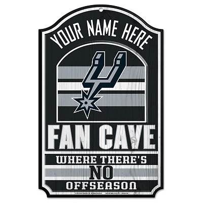 WinCraft San Antonio Spurs Personalized 11'' x 17'' Fan Cave Wood Sign