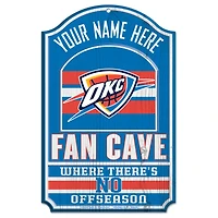 WinCraft Oklahoma City Thunder Personalized 11'' x 17'' Fan Cave Wood Sign
