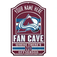 WinCraft Colorado Avalanche Personalized 11'' x 17'' Fan Cave Wood Sign