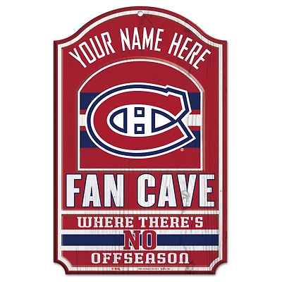 WinCraft Montreal Canadiens Personalized 11'' x 17'' Fan Cave Wood Sign
