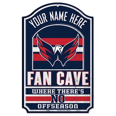 WinCraft Washington Capitals Personalized 11'' x 17'' Fan Cave Wood Sign