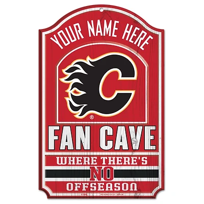 WinCraft Calgary Flames Personalized 11'' x 17'' Fan Cave Wood Sign