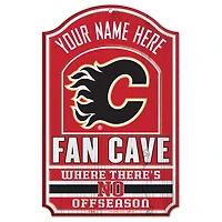 WinCraft Calgary Flames Personalized 11'' x 17'' Fan Cave Wood Sign