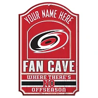 WinCraft Carolina Hurricanes Personalized 11'' x 17'' Fan Cave Wood Sign