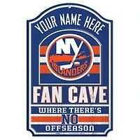 WinCraft New York Islanders Personalized 11'' x 17'' Fan Cave Wood Sign