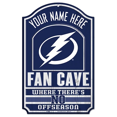 WinCraft Tampa Bay Lightning Personalized 11'' x 17'' Fan Cave Wood Sign