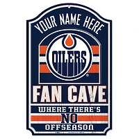 WinCraft Edmonton Oilers Personalized 11'' x 17'' Fan Cave Wood Sign