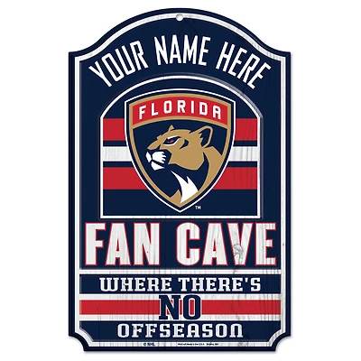 WinCraft Florida Panthers Personalized 11'' x 17'' Fan Cave Wood Sign