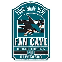 WinCraft San Jose Sharks Personalized 11'' x 17'' Fan Cave Wood Sign