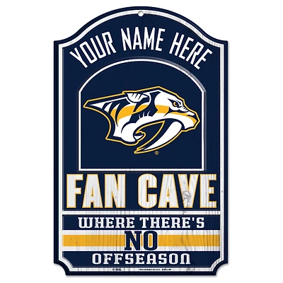 WinCraft Nashville Predators Personalized 11'' x 17'' Fan Cave Wood Sign