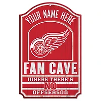 WinCraft Detroit Red Wings Personalized 11'' x 17'' Fan Cave Wood Sign