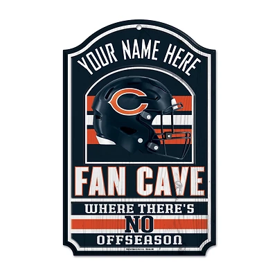 WinCraft Chicago Bears Personalized 11'' x 17'' Fan Cave Wood Sign
