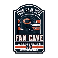 WinCraft Chicago Bears Personalized 11'' x 17'' Fan Cave Wood Sign