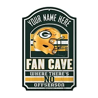 WinCraft Green Bay Packers Personalized 11'' x 17'' Fan Cave Wood Sign