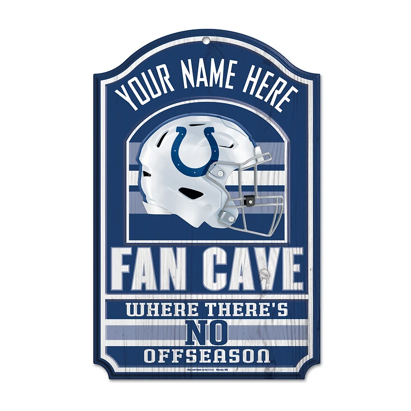 WinCraft Indianapolis Colts Personalized 11'' x 17'' Fan Cave Wood Sign
