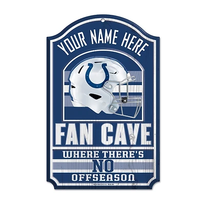 WinCraft Indianapolis Colts Personalized 11'' x 17'' Fan Cave Wood Sign