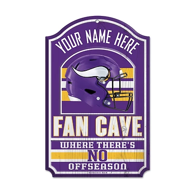 WinCraft Minnesota Vikings Personalized 11'' x 17'' Fan Cave Wood Sign