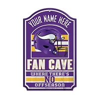 WinCraft Minnesota Vikings Personalized 11'' x 17'' Fan Cave Wood Sign