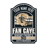 WinCraft New Orleans Saints Personalized 11'' x 17'' Fan Cave Wood Sign