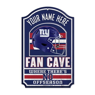 WinCraft New York Giants Personalized 11'' x 17'' Fan Cave Wood Sign