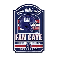 WinCraft New York Giants Personalized 11'' x 17'' Fan Cave Wood Sign