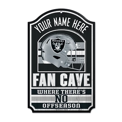 WinCraft Las Vegas Raiders Personalized 11'' x 17'' Fan Cave Wood Sign