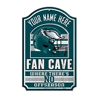 WinCraft Philadelphia Eagles Personalized 11'' x 17'' Fan Cave Wood Sign