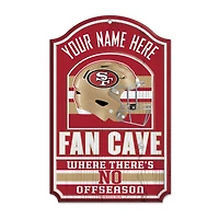 WinCraft San Francisco 49ers Personalized 11'' x 17'' Fan Cave Wood Sign