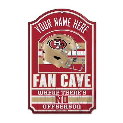 WinCraft San Francisco 49ers Personalized 11'' x 17'' Fan Cave Wood Sign
