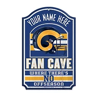 WinCraft Los Angeles Rams Personalized 11'' x 17'' Fan Cave Wood Sign
