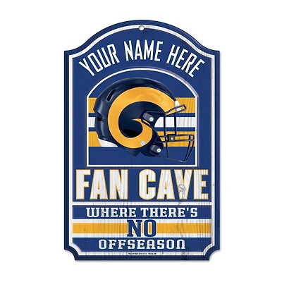 WinCraft Los Angeles Rams Personalized 11'' x 17'' Fan Cave Wood Sign
