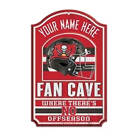 WinCraft Tampa Bay Buccaneers Personalized 11'' x 17'' Fan Cave Wood Sign