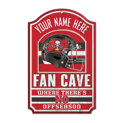 WinCraft Tampa Bay Buccaneers Personalized 11'' x 17'' Fan Cave Wood Sign
