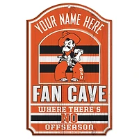 WinCraft Oklahoma State Cowboys Personalized 11'' x 17'' Fan Cave Wood Sign