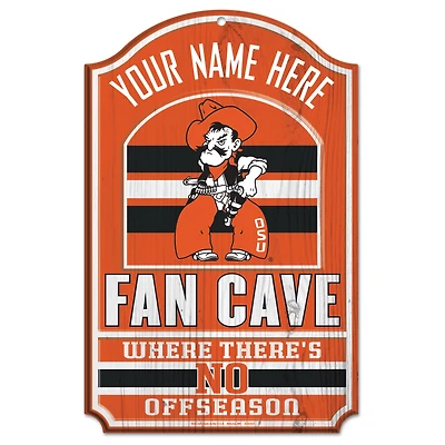 WinCraft Oklahoma State Cowboys Personalized 11'' x 17'' Fan Cave Wood Sign