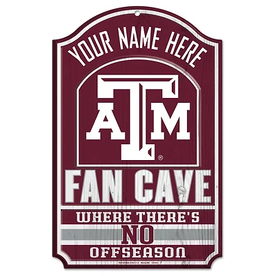 WinCraft Texas A&M Aggies Personalized 11'' x 17'' Fan Cave Wood Sign