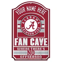 WinCraft Alabama Crimson Tide Personalized 11'' x 17'' Fan Cave Wood Sign