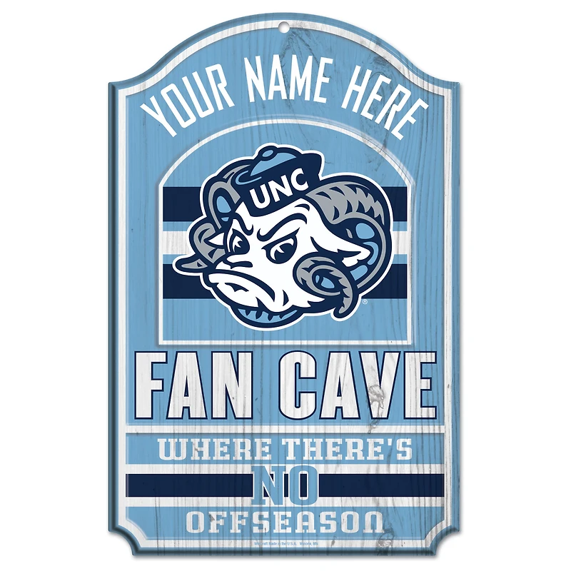 WinCraft North Carolina Tar Heels Personalized 11'' x 17'' Fan Cave Wood Sign