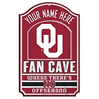 WinCraft Oklahoma Sooners Personalized 11'' x 17'' Fan Cave Wood Sign