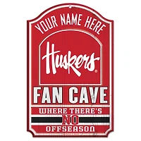 WinCraft Nebraska Huskers Personalized 11'' x 17'' Fan Cave Wood Sign