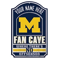 WinCraft Michigan Wolverines Personalized 11'' x 17'' Fan Cave Wood Sign