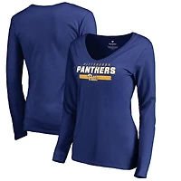 Women's Royal Pitt Panthers Team Strong Long Sleeve V-Neck T-Shirt