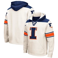 Men's Colosseum Cream Illinois Fighting Illini 2.0 Lace-Up Pullover Hoodie