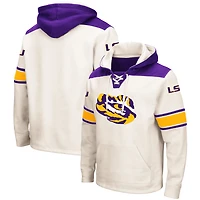 Men's Colosseum Cream LSU Tigers 2.0 Lace-Up Pullover Hoodie