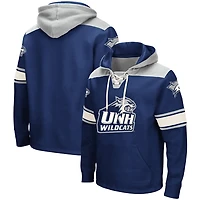 Men's Colosseum Navy New Hampshire Wildcats 2.0 Lace-Up Pullover Hoodie